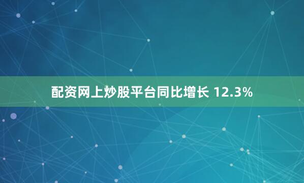 配资网上炒股平台同比增长 12.3%